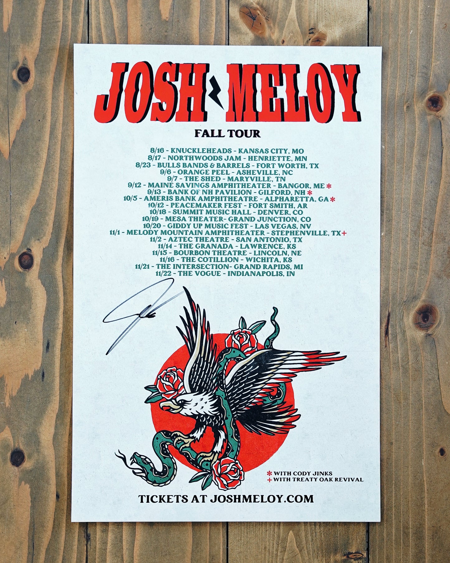 Limited Autographed Tour Posters