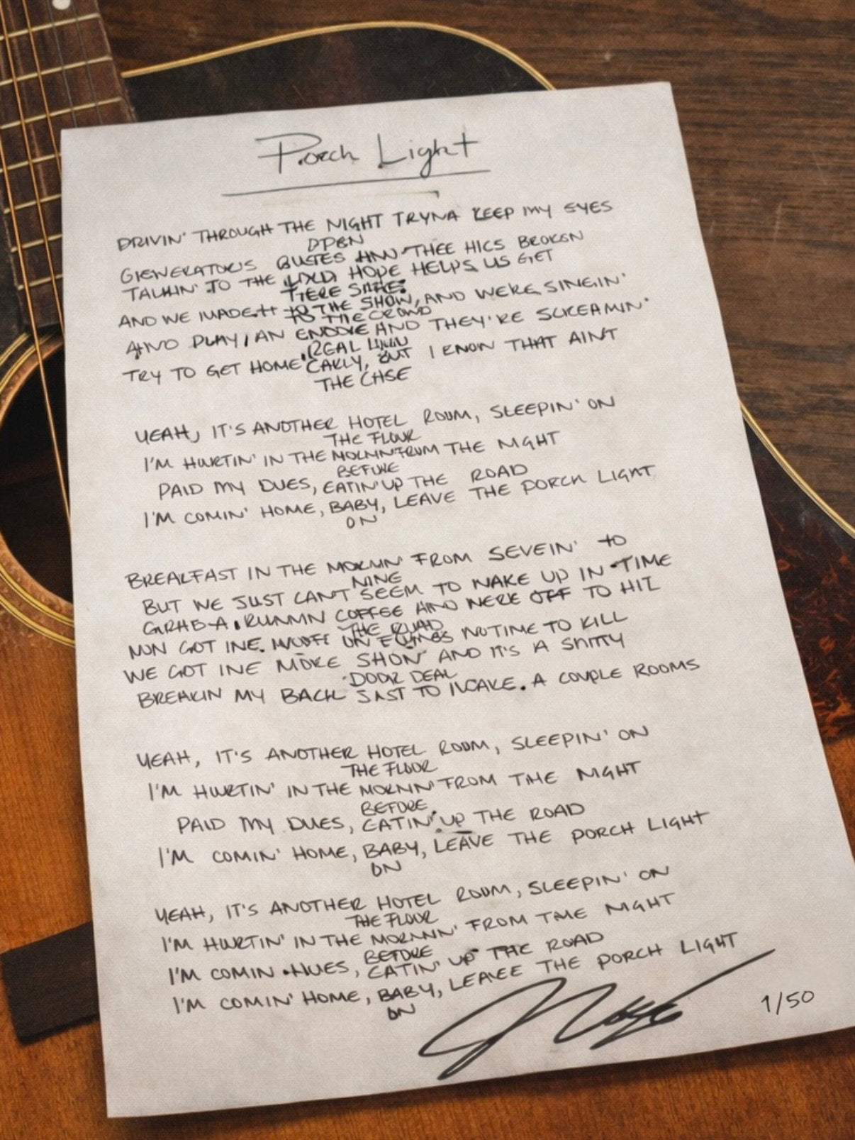 Handwritten Lyrics (Porch Light)
